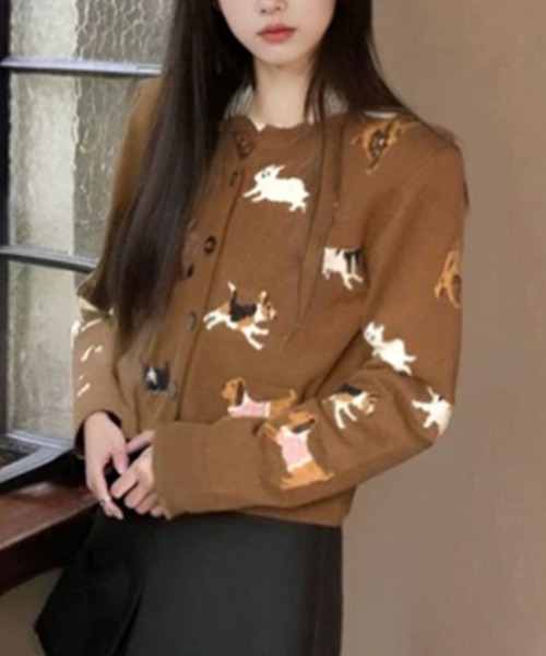DOG柄ジャガードカーディガン（カーディガン/ボレロ）｜ROOPTOKYO（ループトウキョウ）
