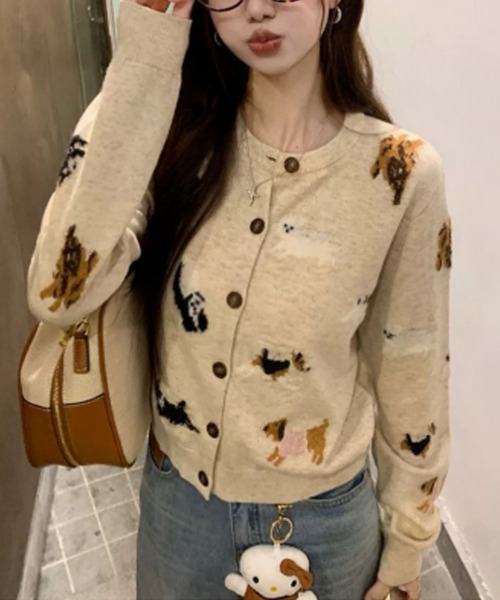 DOG柄ジャガードカーディガン（カーディガン/ボレロ）｜ROOPTOKYO（ループトウキョウ）
