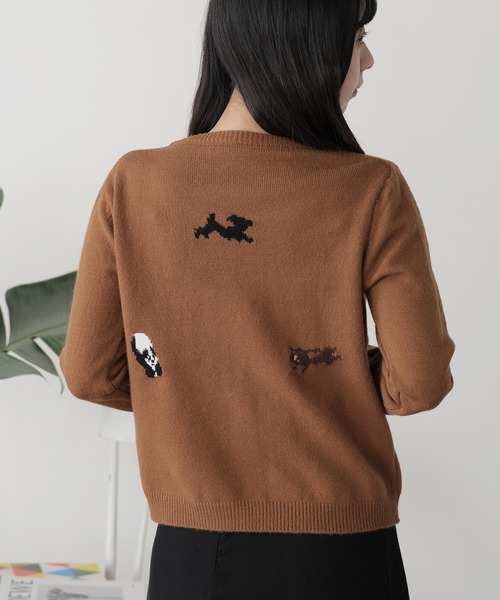 DOG柄ジャガードカーディガン（カーディガン/ボレロ）｜ROOPTOKYO（ループトウキョウ）