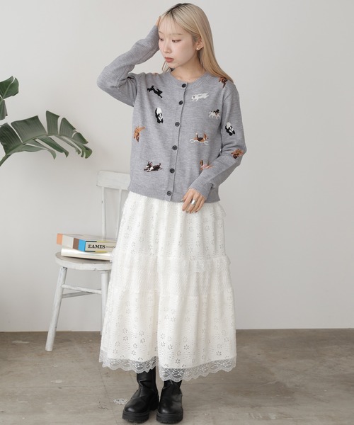 DOG柄ジャガードカーディガン（カーディガン/ボレロ）｜ROOPTOKYO（ループトウキョウ）