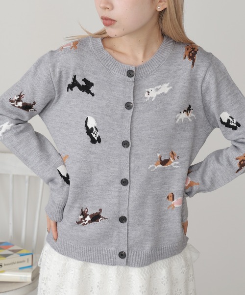 DOG柄ジャガードカーディガン（カーディガン/ボレロ）｜ROOPTOKYO（ループトウキョウ）