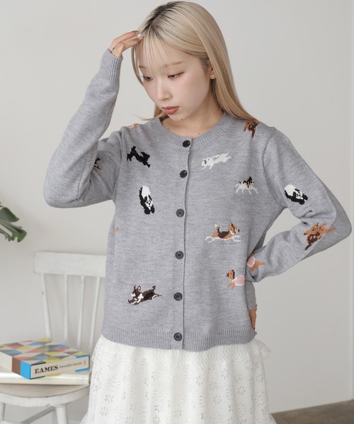 DOG柄ジャガードカーディガン（カーディガン/ボレロ）｜ROOPTOKYO（ループトウキョウ）