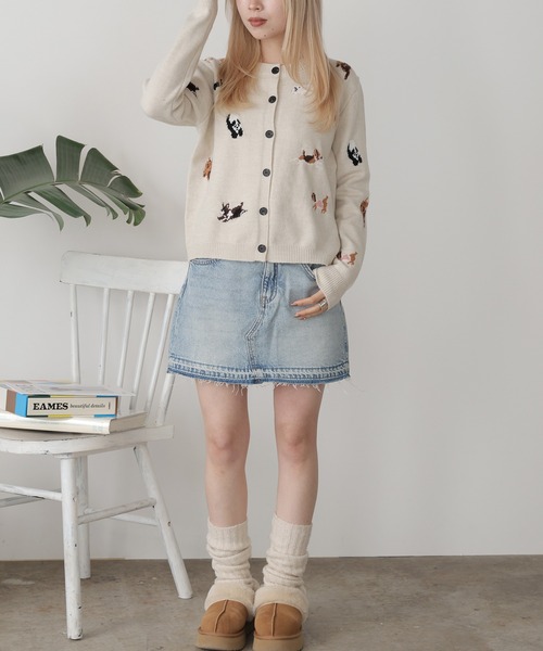 DOG柄ジャガードカーディガン（カーディガン/ボレロ）｜ROOPTOKYO（ループトウキョウ）