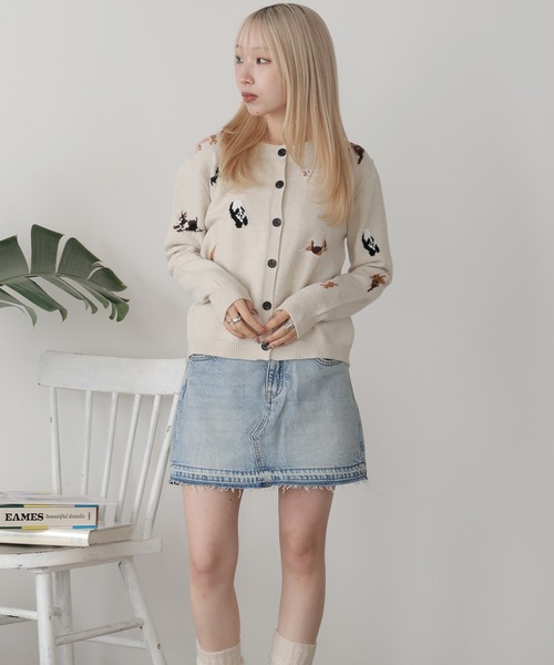 DOG柄ジャガードカーディガン（カーディガン/ボレロ）｜ROOPTOKYO（ループトウキョウ）