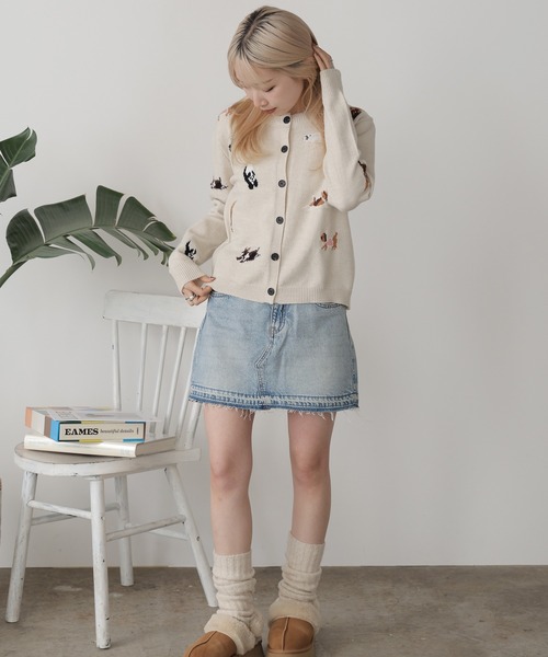 DOG柄ジャガードカーディガン（カーディガン/ボレロ）｜ROOPTOKYO（ループトウキョウ）
