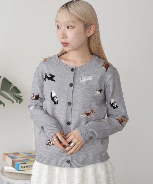 DOG柄ジャガードカーディガン（カーディガン/ボレロ）｜ROOPTOKYO（ループトウキョウ）