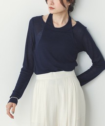hunch（ハンチ）の「【WEB限定/別注】ランダムリブ レイヤード シアートップス（Tシャツ/カットソー）」