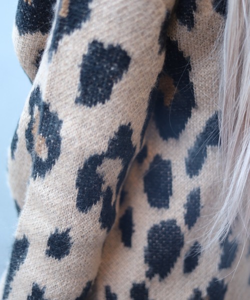 【セール】≪2サイズ展開/UNISEX≫モヘアライク 総柄 クルーニット（ニット/セーター）｜ATMARK（アットマーク）