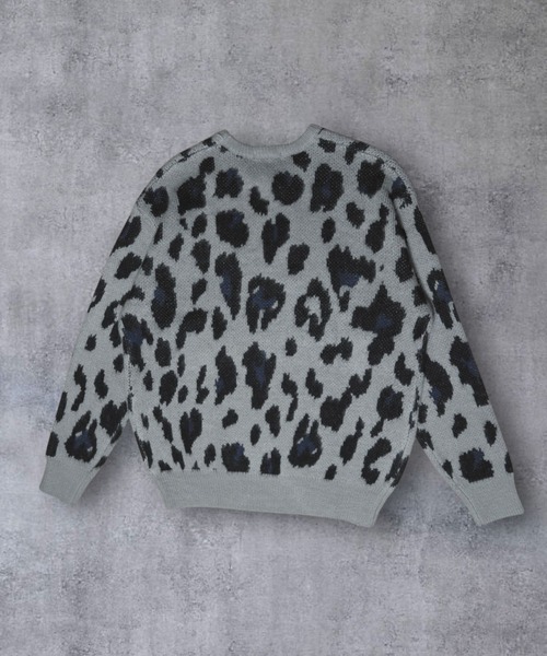 【セール】≪2サイズ展開/UNISEX≫モヘアライク 総柄 クルーニット（ニット/セーター）｜ATMARK（アットマーク）