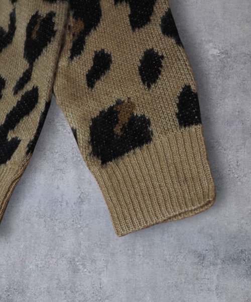 【セール】≪2サイズ展開/UNISEX≫モヘアライク 総柄 クルーニット（ニット/セーター）｜ATMARK（アットマーク）