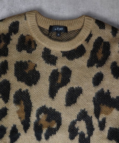 【セール】≪2サイズ展開/UNISEX≫モヘアライク 総柄 クルーニット（ニット/セーター）｜ATMARK（アットマーク）