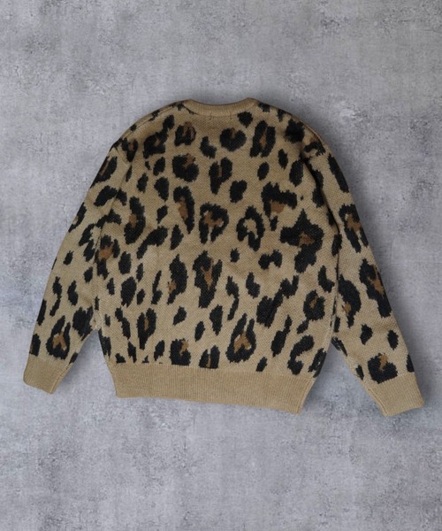 【セール】≪2サイズ展開/UNISEX≫モヘアライク 総柄 クルーニット（ニット/セーター）｜ATMARK（アットマーク）