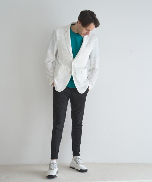 RATTLE TRAP（ラトルトラップ）の「シャーリングジャガードテーラードジャケット（テーラードジャケット・メンズ・ブラック/ホワイト・LL/S/M/L）」の6枚目の写真