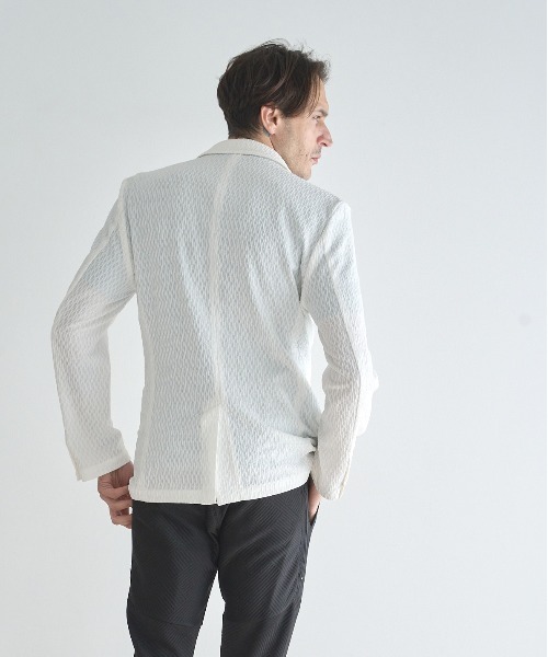 RATTLE TRAP（ラトルトラップ）の「シャーリングジャガードテーラードジャケット（テーラードジャケット・メンズ・ブラック/ホワイト・LL/S/M/L）」の8枚目の写真