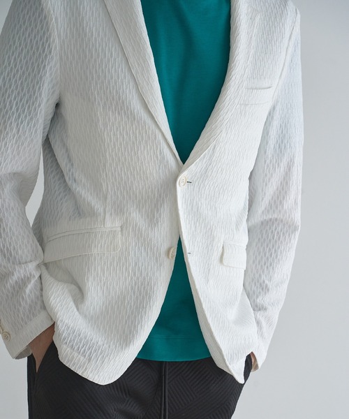 RATTLE TRAP（ラトルトラップ）の「シャーリングジャガードテーラードジャケット（テーラードジャケット・メンズ・ブラック/ホワイト・LL/S/M/L）」の9枚目の写真