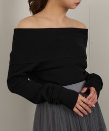 【MAGASIN DE MODE Chou Chou】オフショルダーニットトップス 秋服 ガーリー XNN