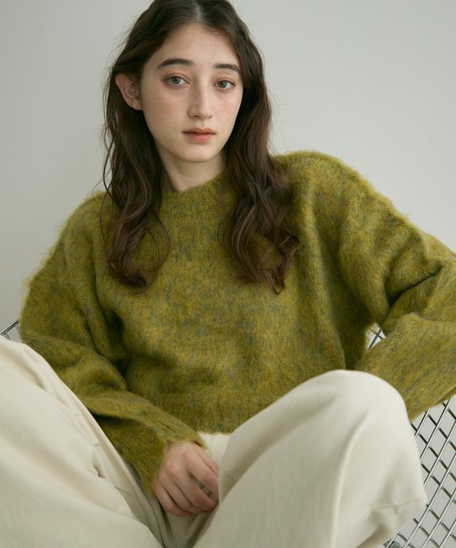 Crisp（クリスプ）の「【ZOZO限定】ミックスシャギーショートニット（ニット/セーター・レディース・パープル/イエロー/グレー・FREE）」の3枚目の写真