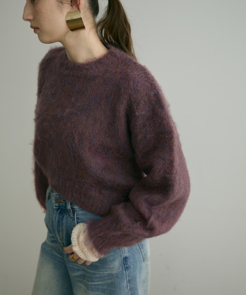 Crisp（クリスプ）の「【ZOZO限定】ミックスシャギーショートニット（ニット/セーター・レディース・パープル/イエロー/グレー・FREE）」の9枚目の写真