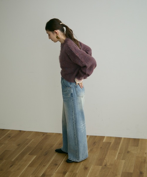 Crisp（クリスプ）の「【ZOZO限定】ミックスシャギーショートニット（ニット/セーター・レディース・パープル/イエロー/グレー・FREE）」の5枚目の写真