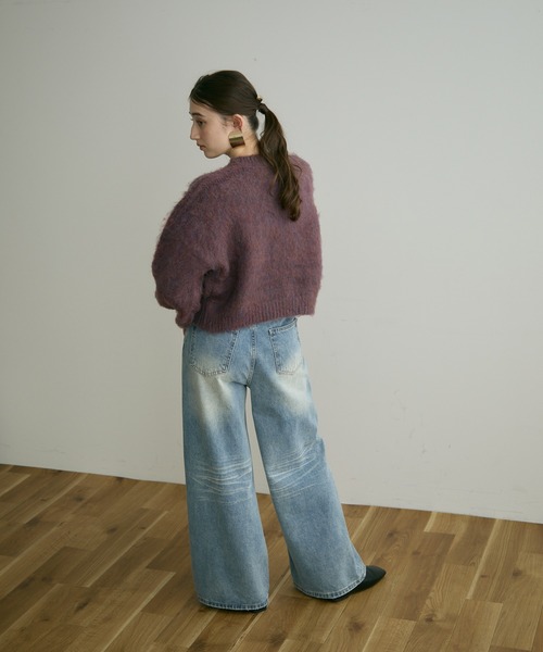 Crisp（クリスプ）の「【ZOZO限定】ミックスシャギーショートニット（ニット/セーター・レディース・パープル/イエロー/グレー・FREE）」の6枚目の写真