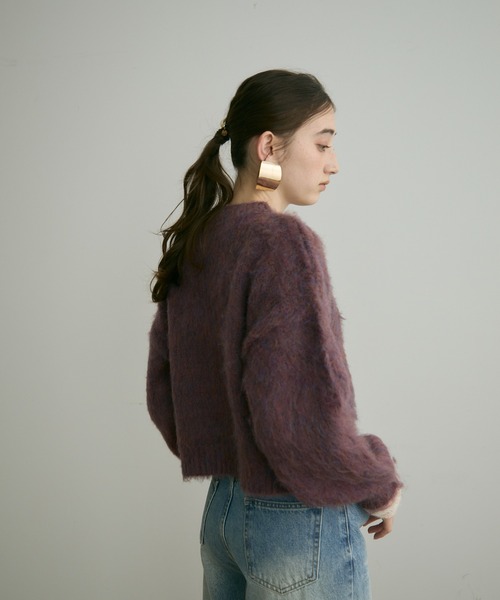 Crisp（クリスプ）の「【ZOZO限定】ミックスシャギーショートニット（ニット/セーター・レディース・パープル/イエロー/グレー・FREE）」の7枚目の写真