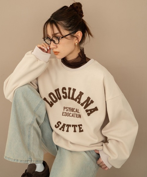 Nu(ニュー)の「【Nu】ビッグシルエットスウェット(Tシャツ/カットソー・レディース・ライトグレー/ベージュ/ネイビー・ONE SIZE)」の2枚目の写真