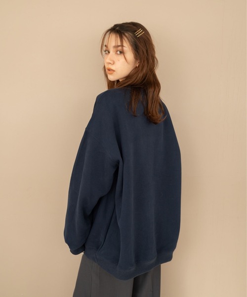 Nu(ニュー)の「【Nu】ビッグシルエットスウェット(Tシャツ/カットソー・レディース・ライトグレー/ベージュ/ネイビー・ONE SIZE)」の14枚目の写真