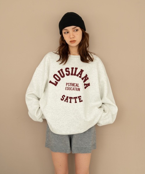 Nu(ニュー)の「【Nu】ビッグシルエットスウェット(Tシャツ/カットソー・レディース・ライトグレー/ベージュ/ネイビー・ONE SIZE)」の11枚目の写真