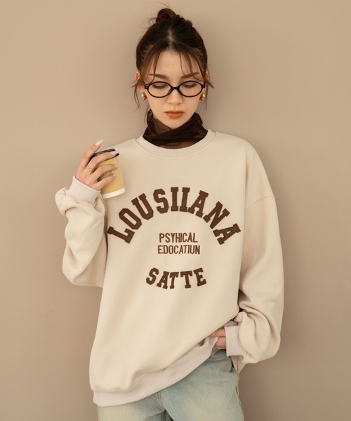 Nu(ニュー)の「【Nu】ビッグシルエットスウェット(Tシャツ/カットソー・レディース・ライトグレー/ベージュ/ネイビー・ONE SIZE)」の8枚目の写真