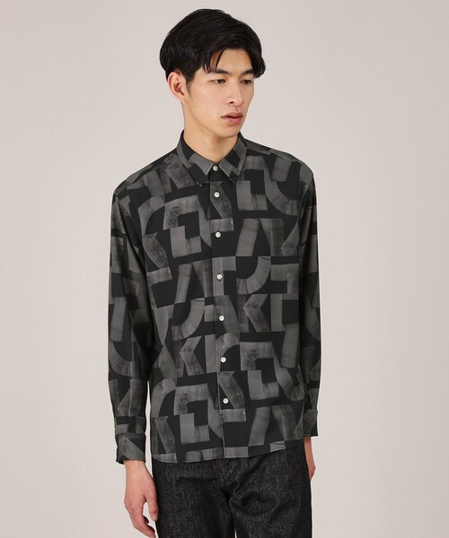 TAKEO KIKUCHI(タケオキクチ)の「【Made in JAPAN】スライドパズル柄 シャツ(シャツ/ブラウス・メンズ・グレー系/ブラック系/ブルー系・01/02/03/04)」の2枚目の写真