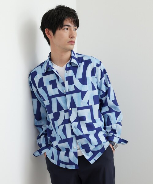 TAKEO KIKUCHI(タケオキクチ)の「【Made in JAPAN】スライドパズル柄 シャツ(シャツ/ブラウス・メンズ・グレー系/ブラック系/ブルー系・01/02/03/04)」の3枚目の写真