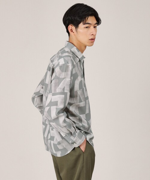 TAKEO KIKUCHI(タケオキクチ)の「【Made in JAPAN】スライドパズル柄 シャツ(シャツ/ブラウス・メンズ・グレー系/ブラック系/ブルー系・01/02/03/04)」の21枚目の写真