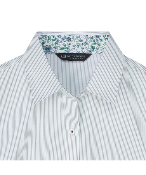 TOKYO SHIRTS（トウキョウシャツ）の「透け防止 形態安定ノーアイロン レギュラー 長袖ビジネスワイシャツ（ビジネスシャツ・レディース・グリーン・S/L/LL/XL/XS/M）」の3枚目の写真