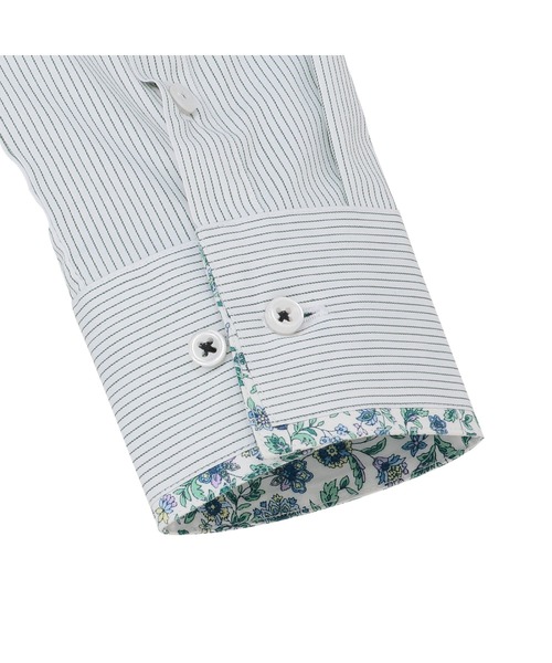 TOKYO SHIRTS（トウキョウシャツ）の「透け防止 形態安定ノーアイロン レギュラー 長袖ビジネスワイシャツ（ビジネスシャツ・レディース・グリーン・S/L/LL/XL/XS/M）」の4枚目の写真