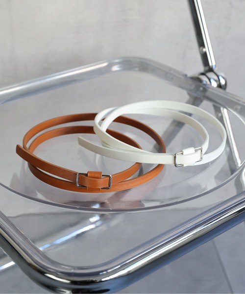 ap retro（アプレトロ）の「ノンホール細ベルト/フェイクレザー細ベルト（ベルト・レディース・キャメル/ホワイト/ブラウン/ブラック・FREE）」の6枚目の写真