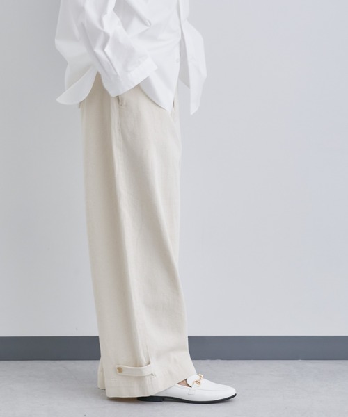 NANO universe（ナノユニバース）の「「Te Ni Wo Ha」nano・universe×片岡 健太(sumika)別注/チノワイドパンツ（チノパンツ・メンズ・キナリ・S/M/L/XL/XS）」の4枚目の写真