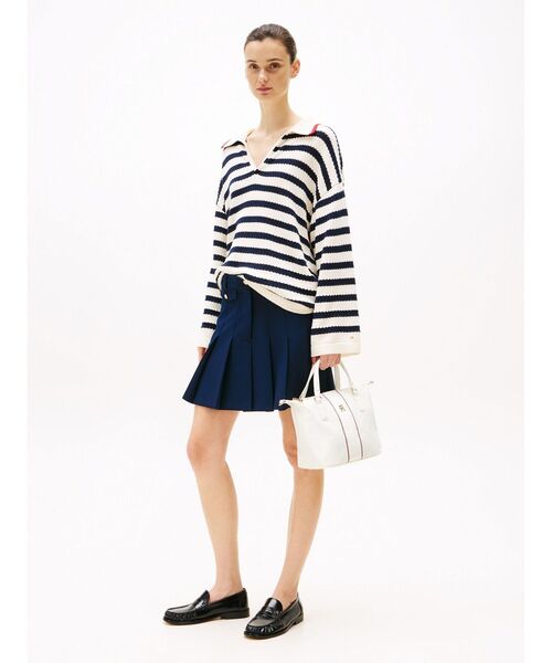 TOMMY HILFIGER(トミーヒルフィガー)の「ポッピースモールトートバッグ(トートバッグ・レディース・ネイビー/ホワイト・FREE)」の6枚目の写真
