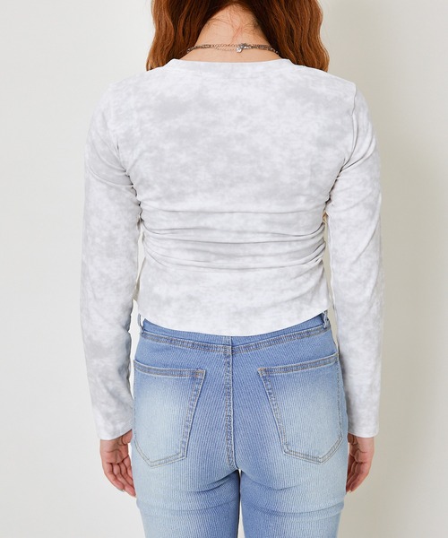 セール】《ハート×ギャザー》レディース ロングTシャツ