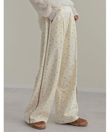 [nachicoさんセレクト][2025SS COLLECTION][低身長/高身長有]フラワー柄or無地カットソーサイドラインパンツ