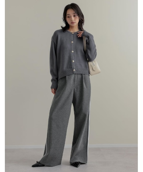 Re:EDIT（リエディ）の「[nachicoさんセレクト][2025SS COLLECTION][低身長/高身長有]フラワー柄or無地カットソーサイドラインパンツ（その他パンツ・レディース・ブラック/ピンク系その他/チャコールグレー/ブルー系その他・SHORT/MEDIUM/TALL/LARGE）」の22枚目の写真