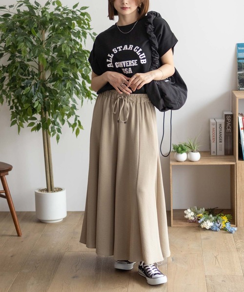 CONVERSE(コンバース)の「CONVERSE ボックスシルエットTシャツ(Tシャツ/カットソー・レディース・ブラック/ベージュ/ブラウン・M/L)」の4枚目の写真