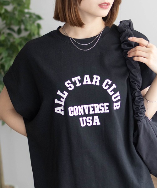 CONVERSE(コンバース)の「CONVERSE ボックスシルエットTシャツ(Tシャツ/カットソー・レディース・ブラック/ベージュ/ブラウン・M/L)」の5枚目の写真