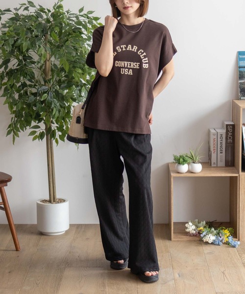 CONVERSE(コンバース)の「CONVERSE ボックスシルエットTシャツ(Tシャツ/カットソー・レディース・ブラック/ベージュ/ブラウン・M/L)」の10枚目の写真