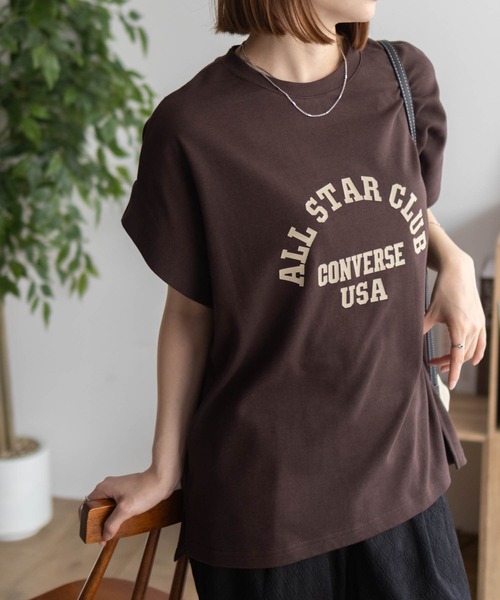 CONVERSE(コンバース)の「CONVERSE ボックスシルエットTシャツ(Tシャツ/カットソー・レディース・ブラック/ベージュ/ブラウン・M/L)」の11枚目の写真
