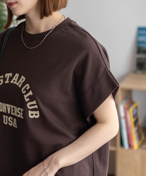 CONVERSE(コンバース)の「CONVERSE ボックスシルエットTシャツ(Tシャツ/カットソー・レディース・ブラック/ベージュ/ブラウン・M/L)」の13枚目の写真
