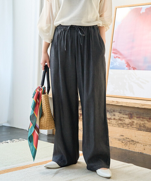 セール】限定展開 レーヨン デニム イージーパンツ（デニムパンツ