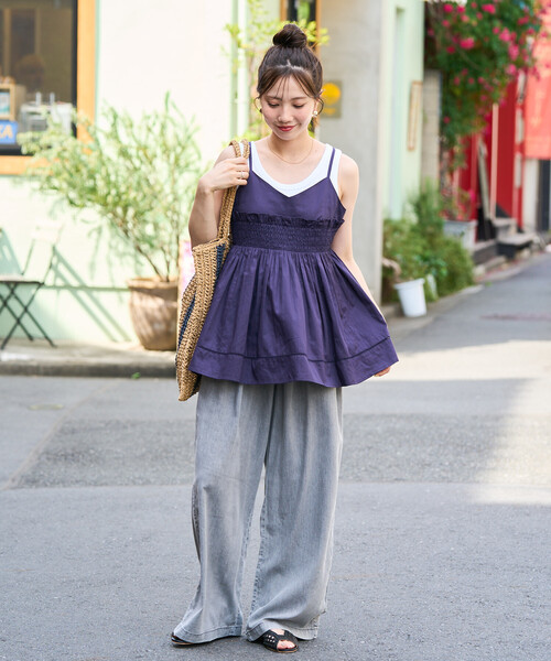 FREAK'S STORE（フリークスストア）の「限定展開　レーヨン デニム イージーパンツ（デニムパンツ・レディース・ネイビー/グレー/ブラック/サックスブルー・MEDIUM/SMALL）」の12枚目の写真