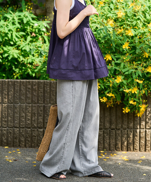 FREAK'S STORE（フリークスストア）の「限定展開　レーヨン デニム イージーパンツ（デニムパンツ・レディース・ネイビー/グレー/ブラック/サックスブルー・MEDIUM/SMALL）」の16枚目の写真