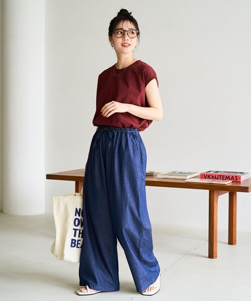限定展開 レーヨン デニム イージーパンツ（デニムパンツ
