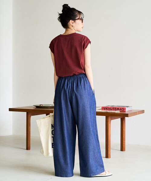 セール】限定展開 レーヨン デニム イージーパンツ（デニム